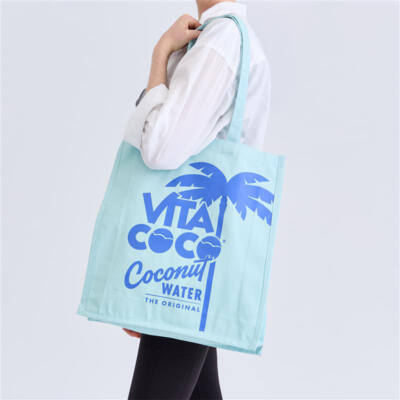Borsa Di Tela Pesante Con Soffietto e Manici Lunghi