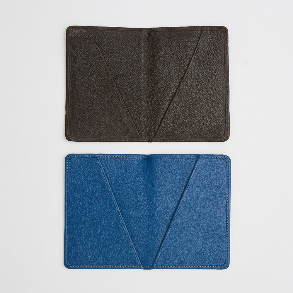 blue and black faux leather passport holder in wholesale quantity from Supreme Creations