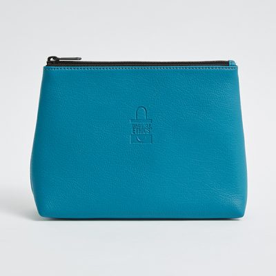 blue vegan leather travel pouch bag with zipper for wholesale - Direct from supplier in wholesale