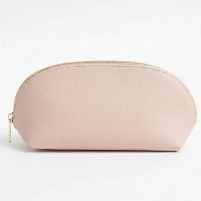 borsa a sacchetto rotonda in pelle vegana color rosa cipria - vendita all'ingrosso