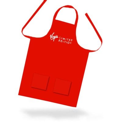 printed aprons uk red colour with pockets