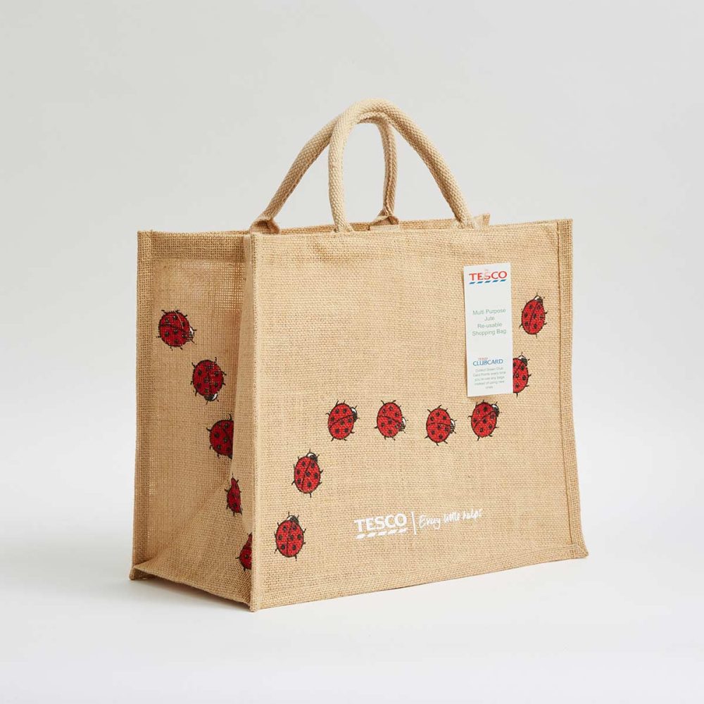 jute market shopper bag with long black canvas handle for wholesale from UK's No.1 Ethical bags manufacturer