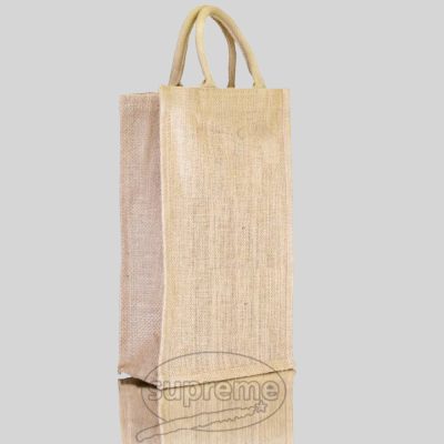 plain two bottle jute bags