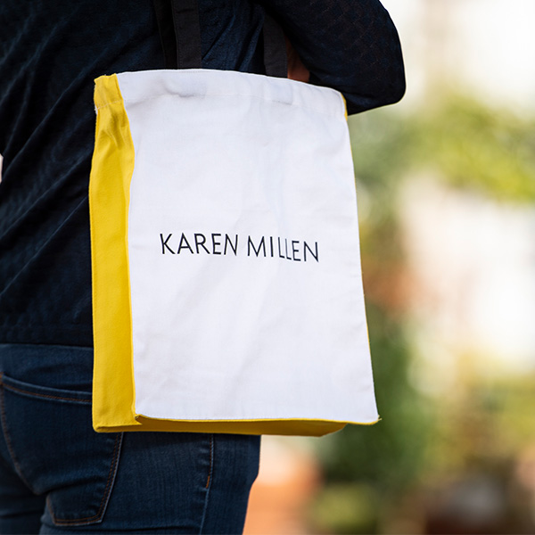 Borsa shopping stampata con logo