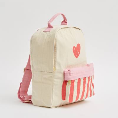 zaino per bambini in tela con tasche frontali esterne