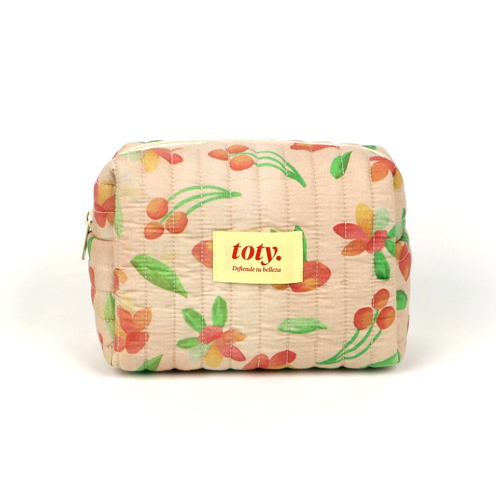 NETILGEN Borsa Da Trucco Donna Impermeabile Con Fiore: 21.5x14.5x6.5 Cm, Blu, NE-H408Z8