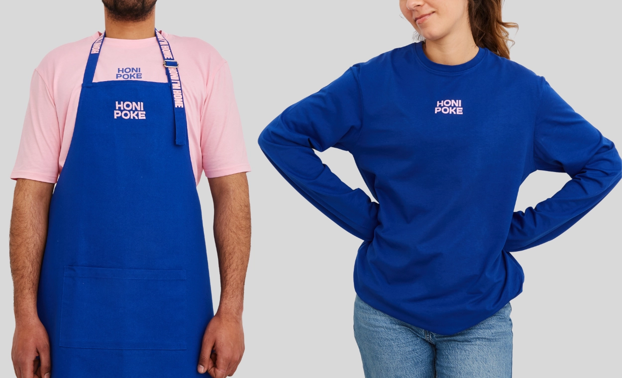 Merchandising Honi Poke e divise dei dipendenti