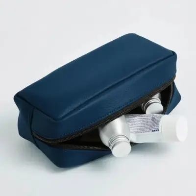 borsa a forma di astuccio rettangolare in pelle vegana blu navy